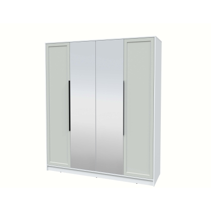 Шкаф распашной Тренд КТ-Ш4 (з) (Белый платинум ЛДСП/ Грэй ЛМДФ) Ш1800 В2128 Г547